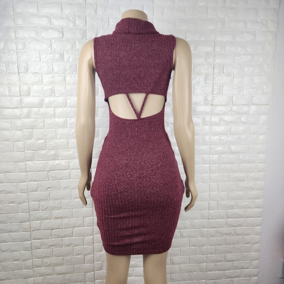 windsor small maroon knit cowl neck dress - Picture 4 of 5